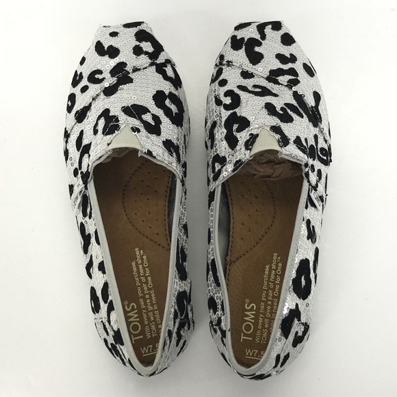 TOMS Shoes Sequin Leopard Cheetah Animal Print - Picture 5 of 8